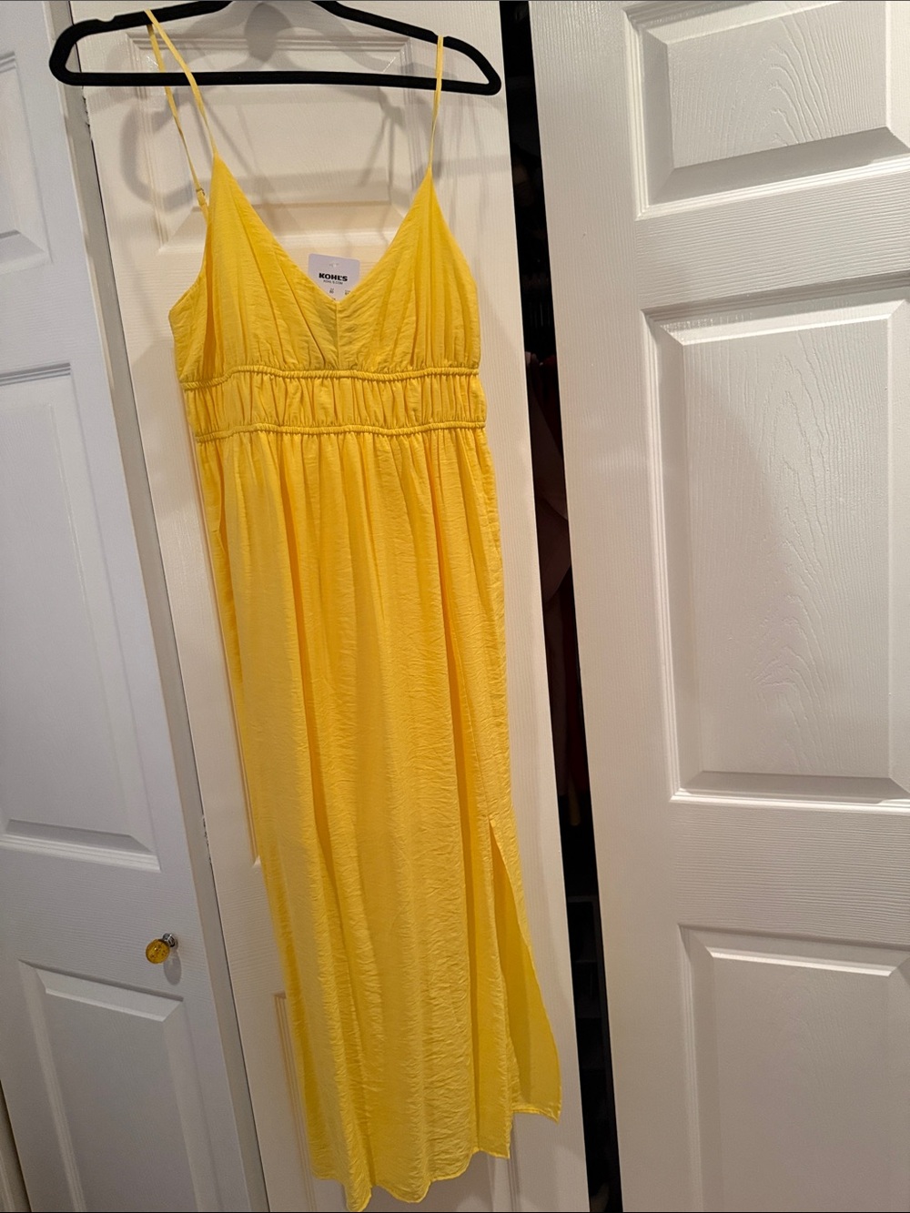 Eyeshadow Sunny Yellow Spaghetti-Strap Maxi Dress